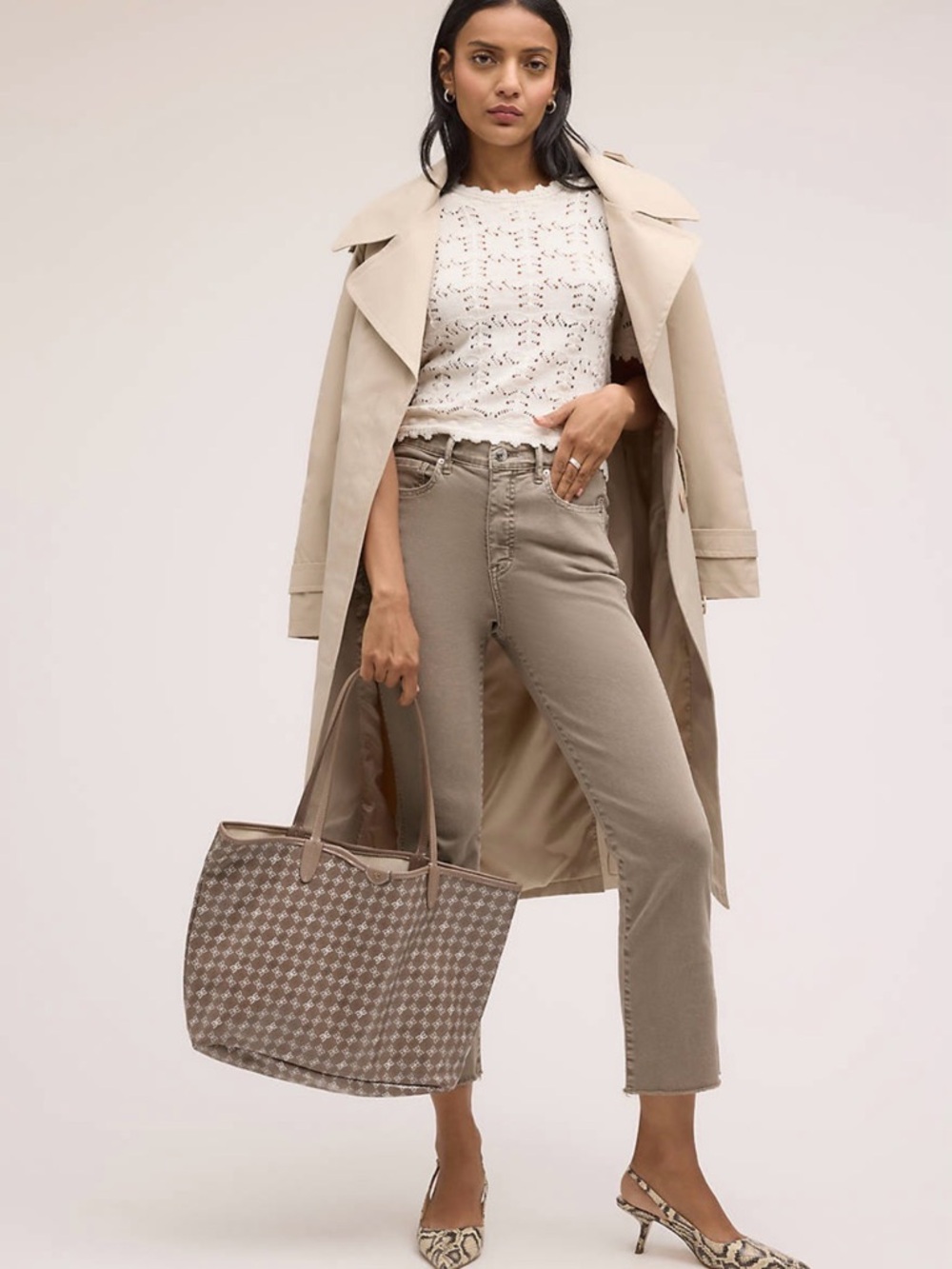 Sam Edelman Taupe Monogram Tote